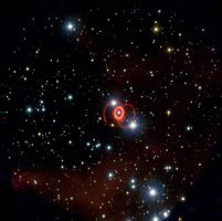 Notice the Expanding Sphere of Matter Around this Supernova