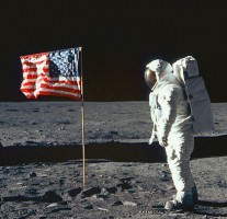USA Flag on the Moon USA Flag on the Moon